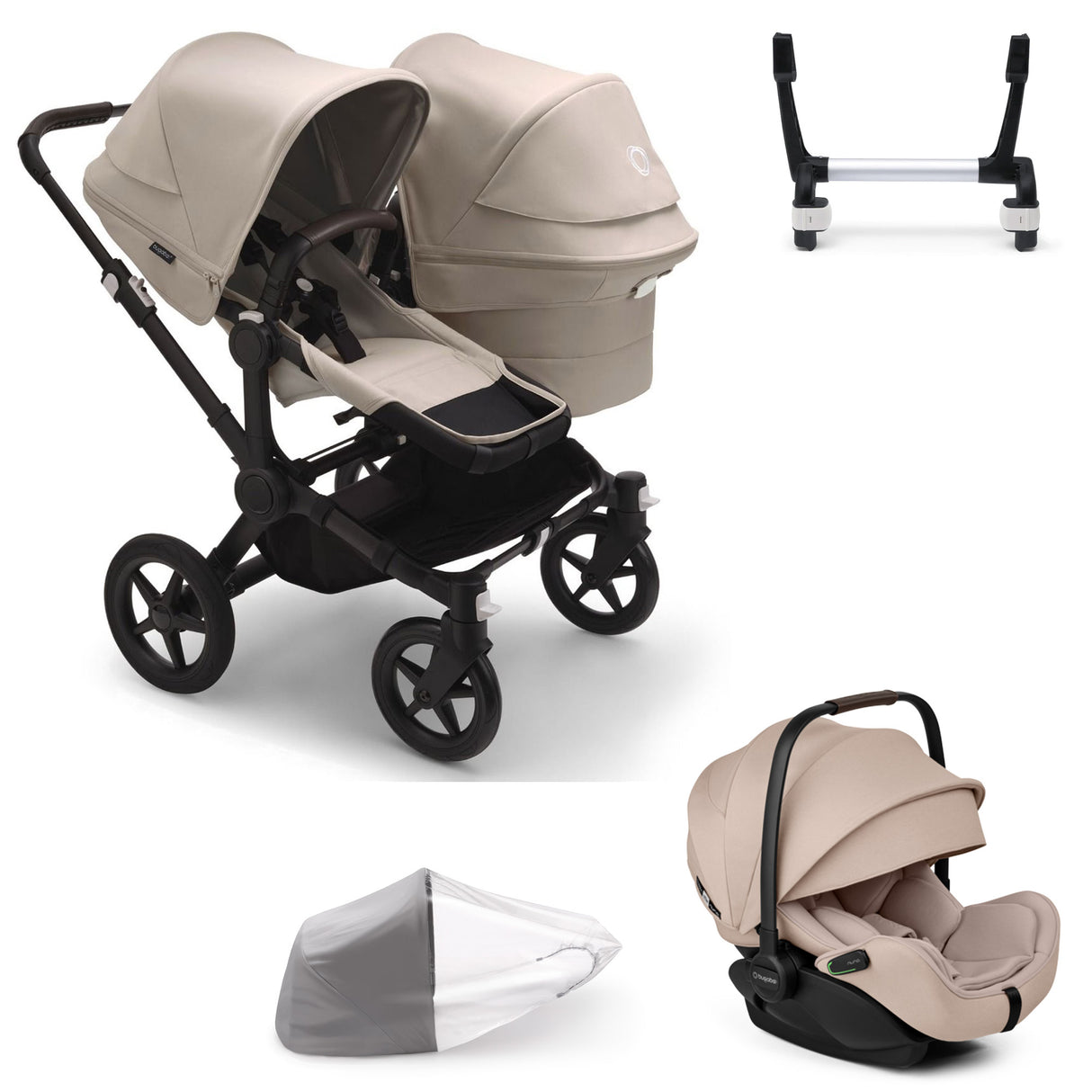 Bugaboo Donkey 5 Duo with Otter 360 Travel System - Desert Taupe