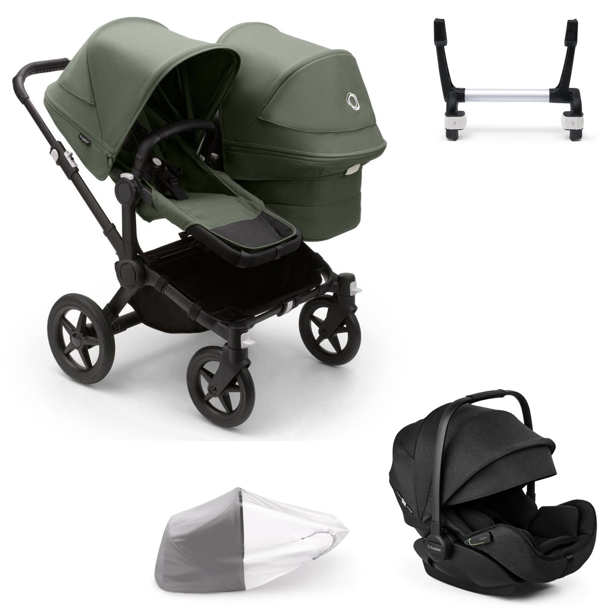 Bugaboo Donkey 5 Duo with Otter 360 Travel System - Forest Green