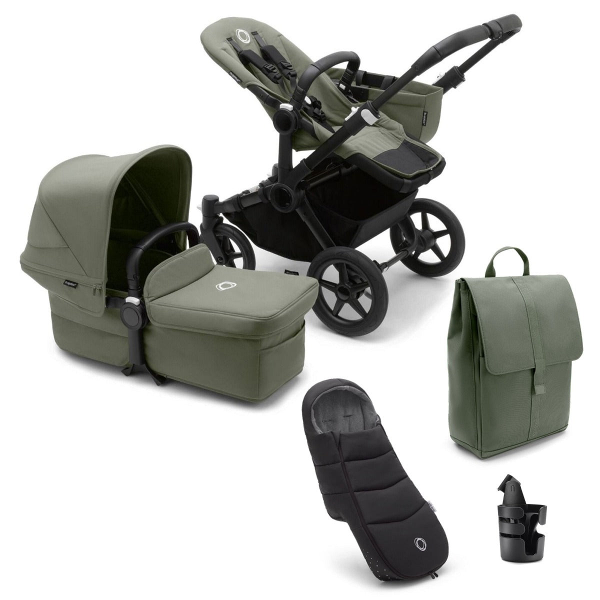 Bugaboo Donkey 5 Mono Ultimate Cybex Cloud T Travel System Bundle - Forest Green