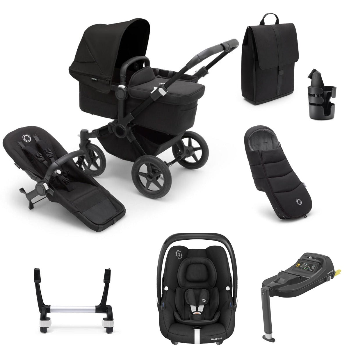 Bugaboo Donkey 5 Mono Ultimate Maxi-Cosi Cabriofix i-Size Travel System Bundle - Midnight Black