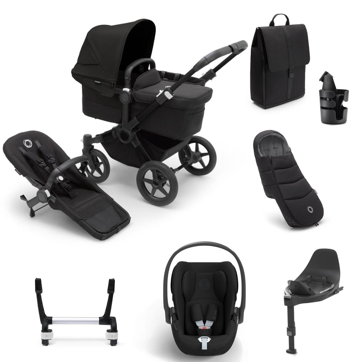 Bugaboo Donkey 5 Mono Ultimate Cybex Cloud T Travel System Bundle - Midnight Black