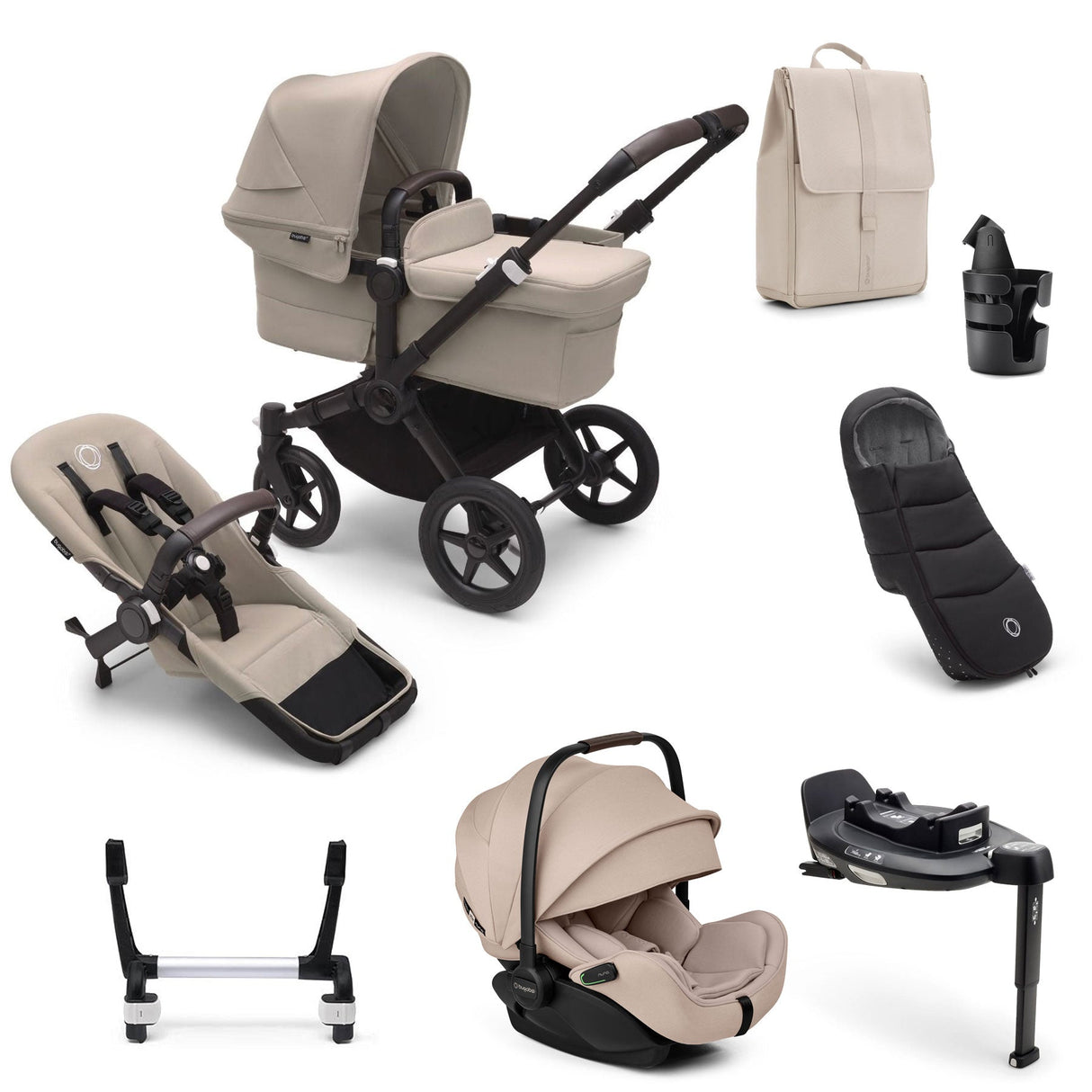 Bugaboo Donkey 5 Mono Ultimate Otter 360 Travel System Bundle - Desert Taupe