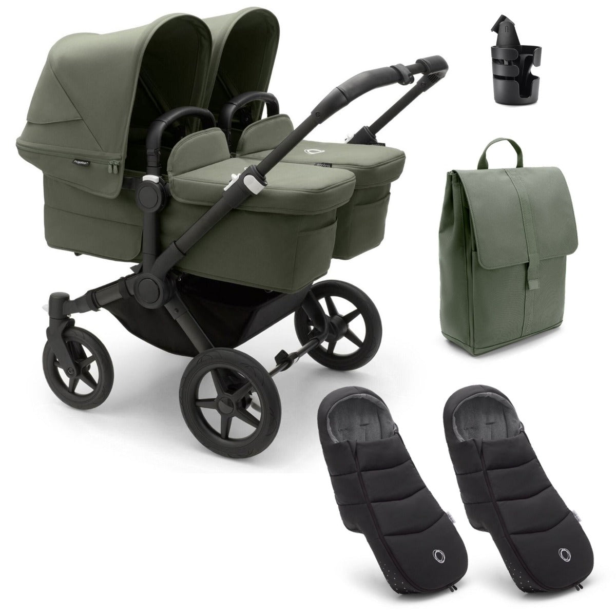Bugaboo Donkey 5 Twin Essential Bundle - Forest Green