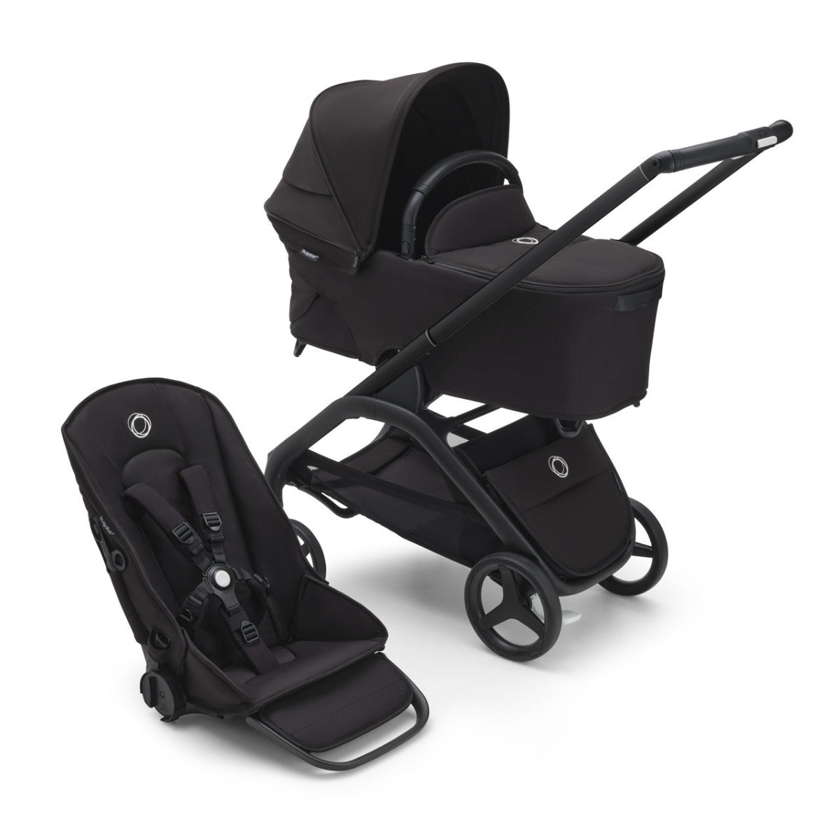 Bugaboo Dragonfly Ultimate Cybex Cloud T Travel System Bundle - Black/Midnight Black