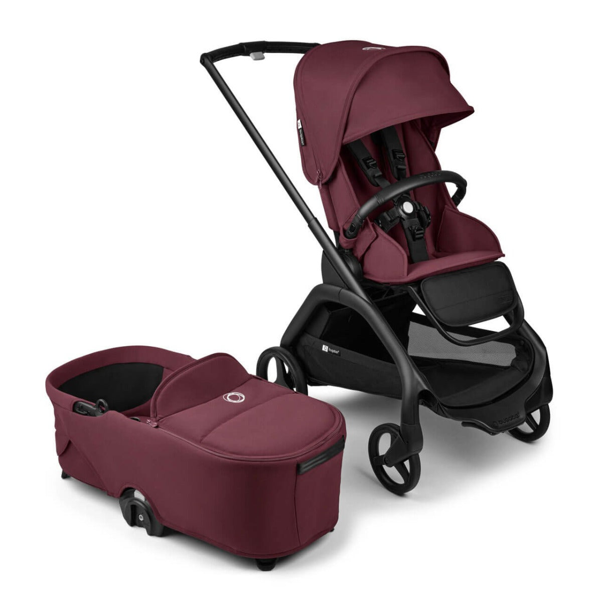 Bugaboo Dragonfly Ultimate Maxi-Cosi Cabriofix i-Size Travel System Bundle - Black/Dark Cherry