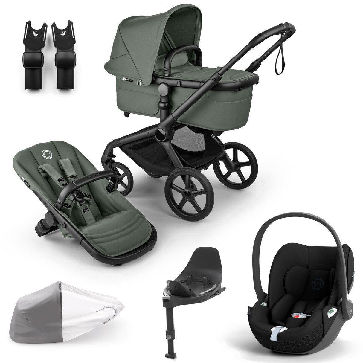 Bugaboo Fox 5 Renew with Cybex Cloud T Travel System Bundle - Forest Green