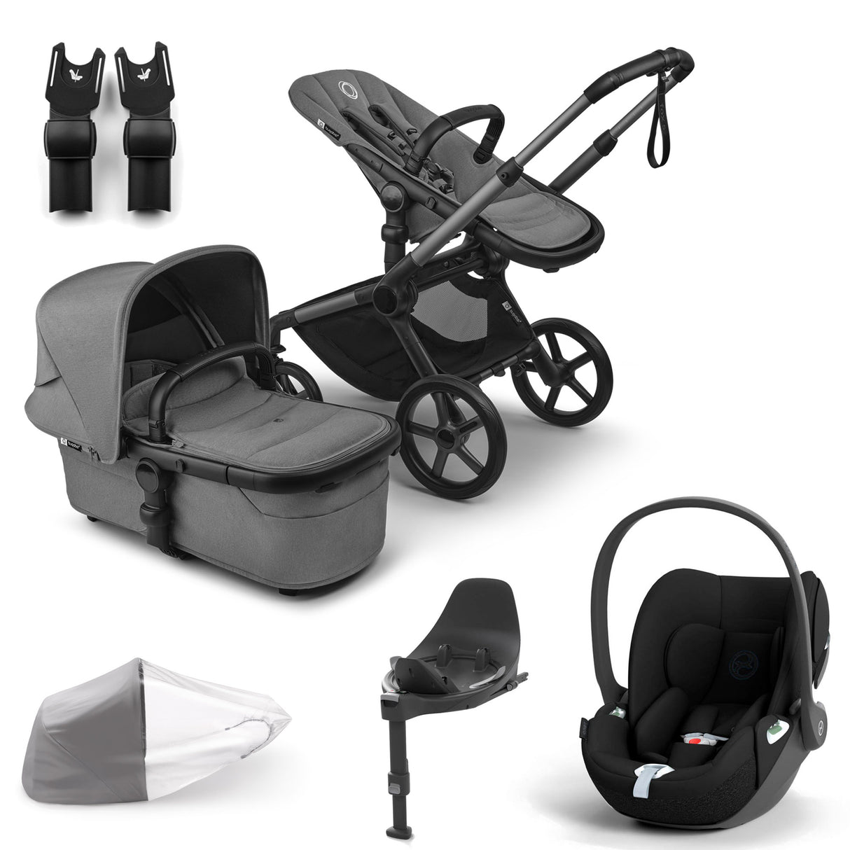 Bugaboo Fox 5 Renew with Cybex Cloud T Travel System Bundle - Moon Grey