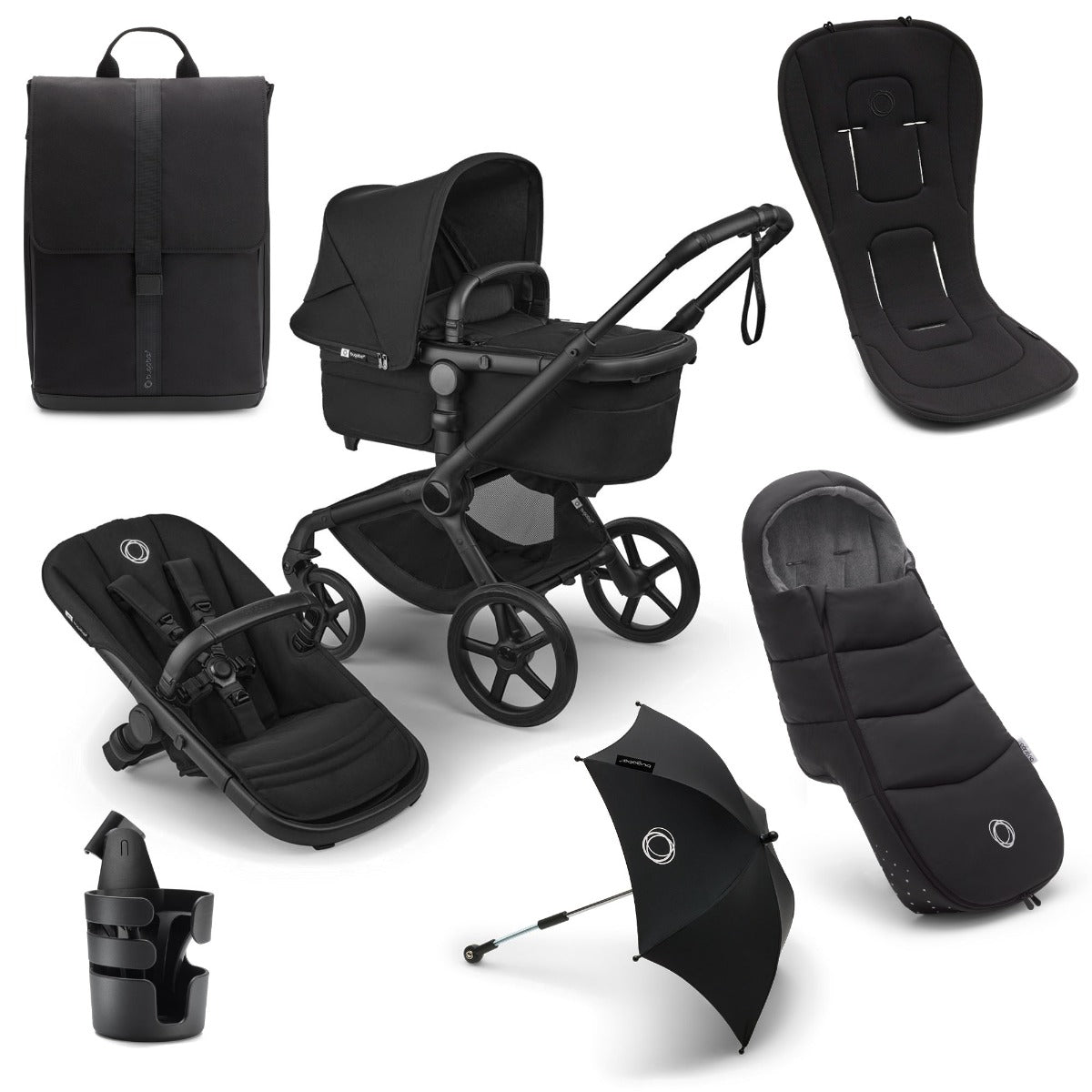 Bugaboo Fox 5 Renew Essential Pushchair Bundle - Heritage Black