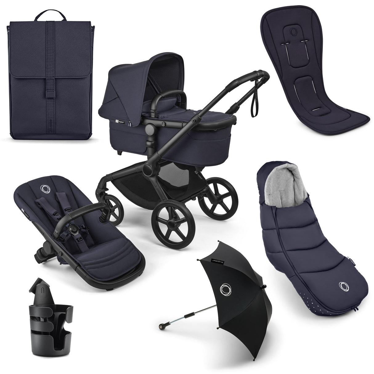 Bugaboo Fox 5 Renew Essential Pushchair Bundle - Deep Indigo