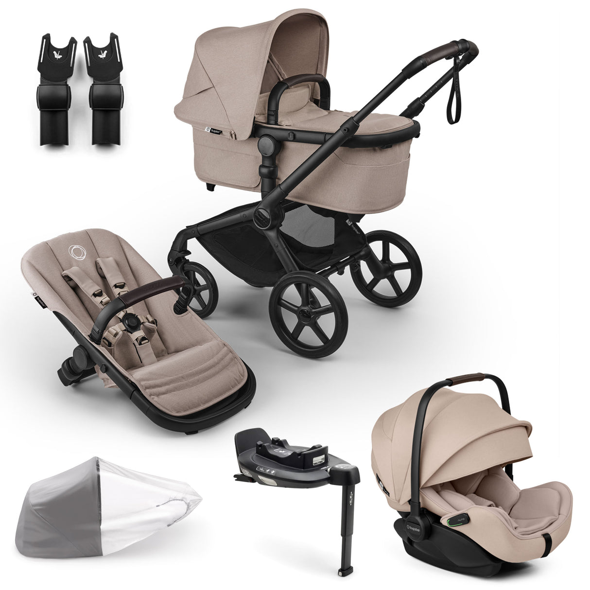 Bugaboo Fox 5 Renew with Otter 360 Travel System Bundle - Desert Taupe