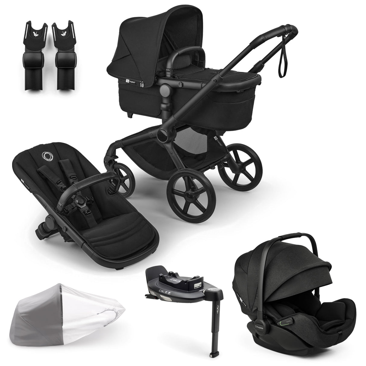 Bugaboo Fox 5 Renew with Otter 360 Travel System Bundle - Heritage Black