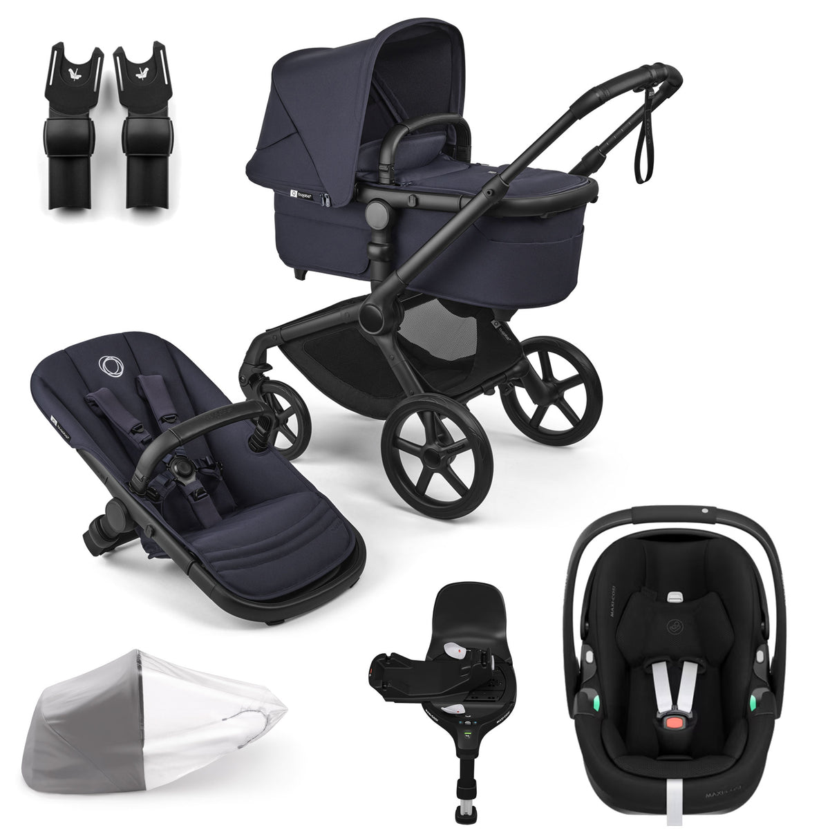 Bugaboo Fox 5 Renew with Maxi-Cosi Pebble 360 Pro2 Travel System Bundle - Deep Indigo