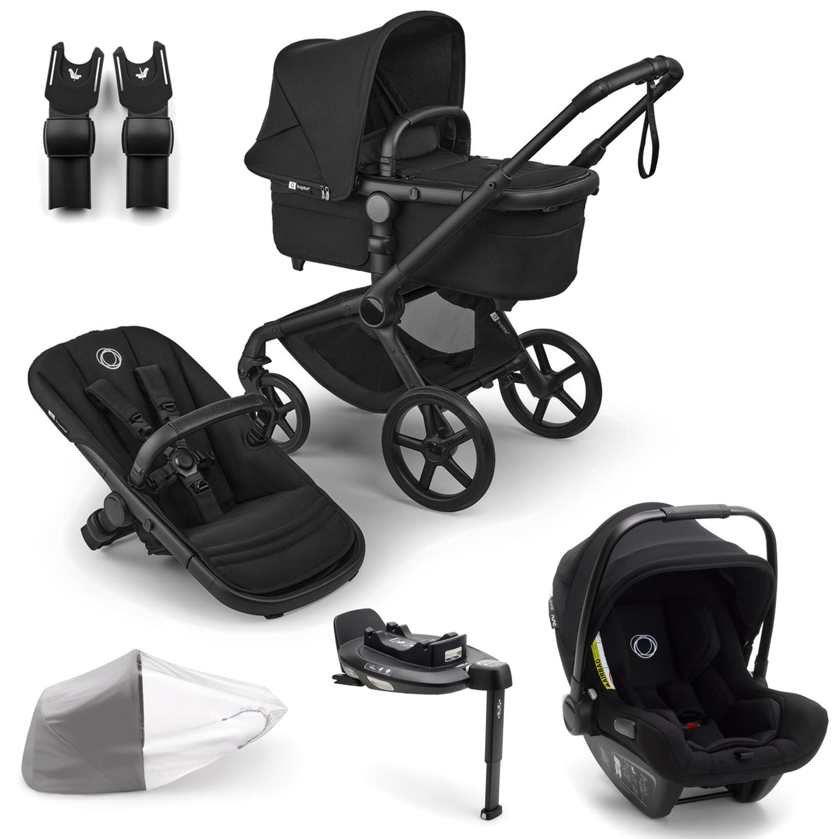 Bugaboo Fox 5 Renew with Turtle Air 360 Travel System Bundle - Heritage Black