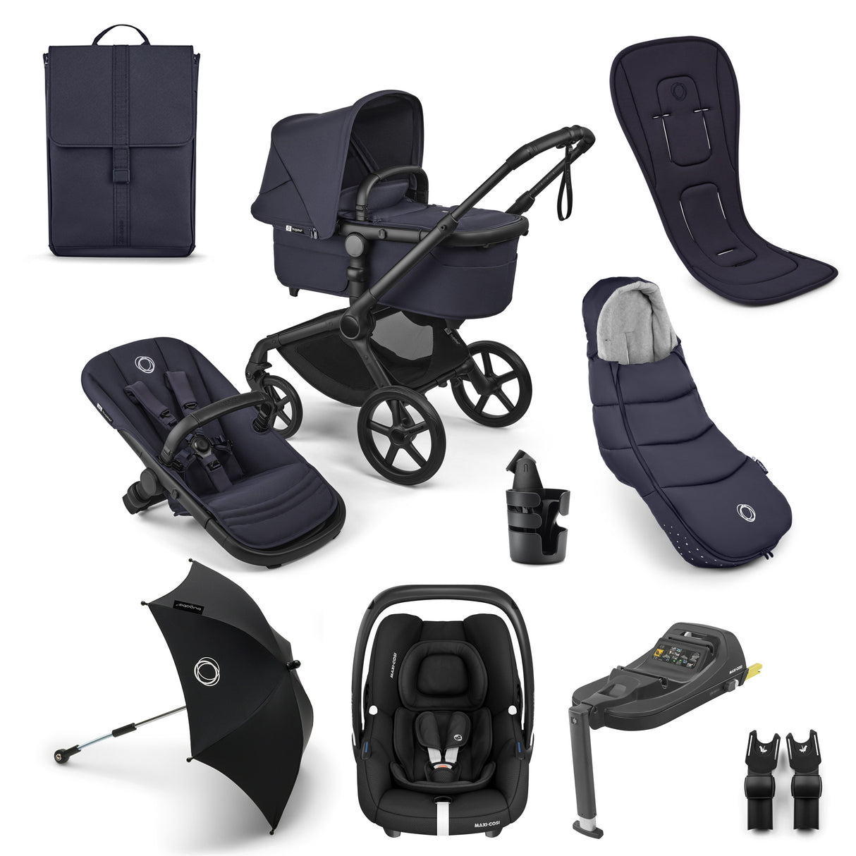 Bugaboo Fox 5 Renew Ultimate Maxi-Cosi Cabriofix iSize Travel System Bundle - Deep Indigo