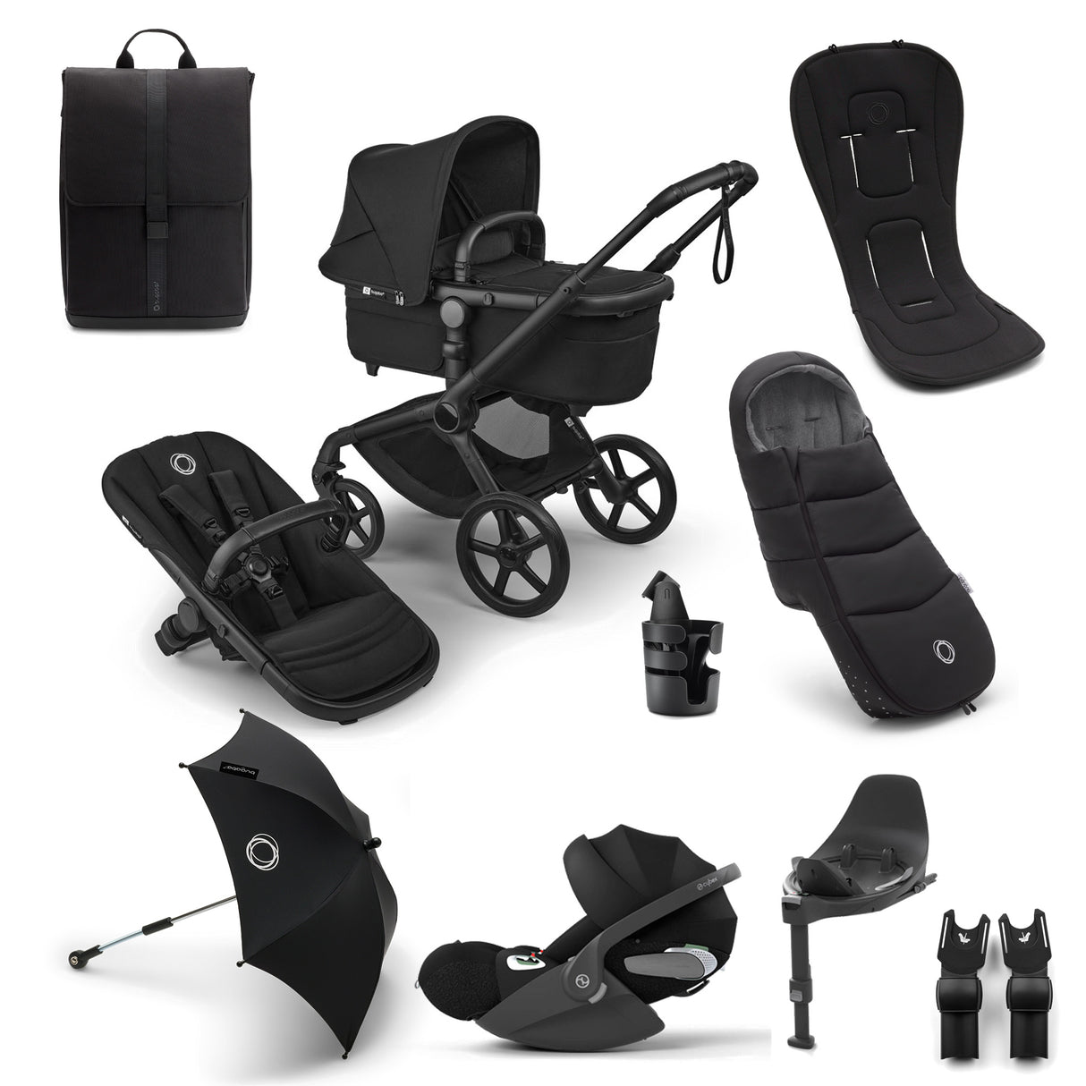 Bugaboo Fox 5 Renew Ultimate Cybex Cloud T Travel System Bundle - Heritage Black