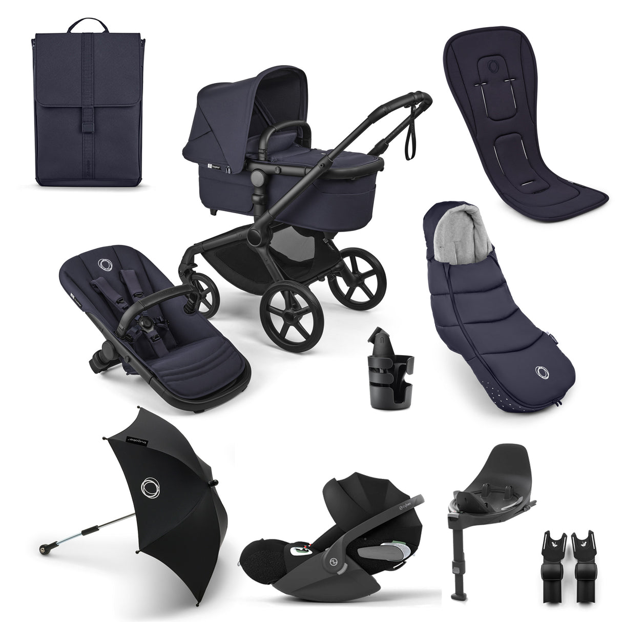 Bugaboo Fox 5 Renew Ultimate Cybex Cloud T Travel System Bundle - Deep Indigo