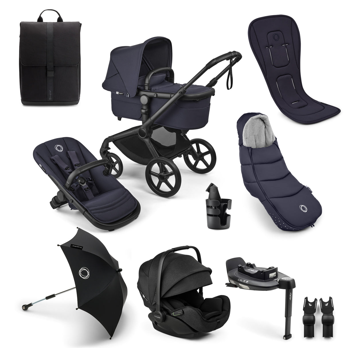 Bugaboo Fox 5 Renew Ultimate Otter 360 Travel System Bundle - Deep Indigo