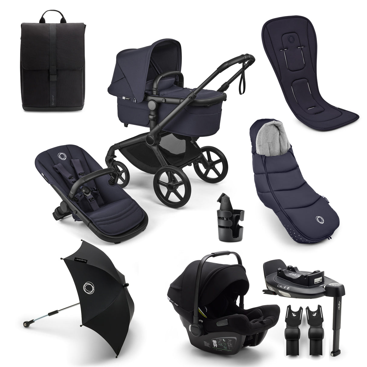 Bugaboo Fox 5 Renew Ultimate Turtle Air 360 Travel System Bundle - Deep Indigo