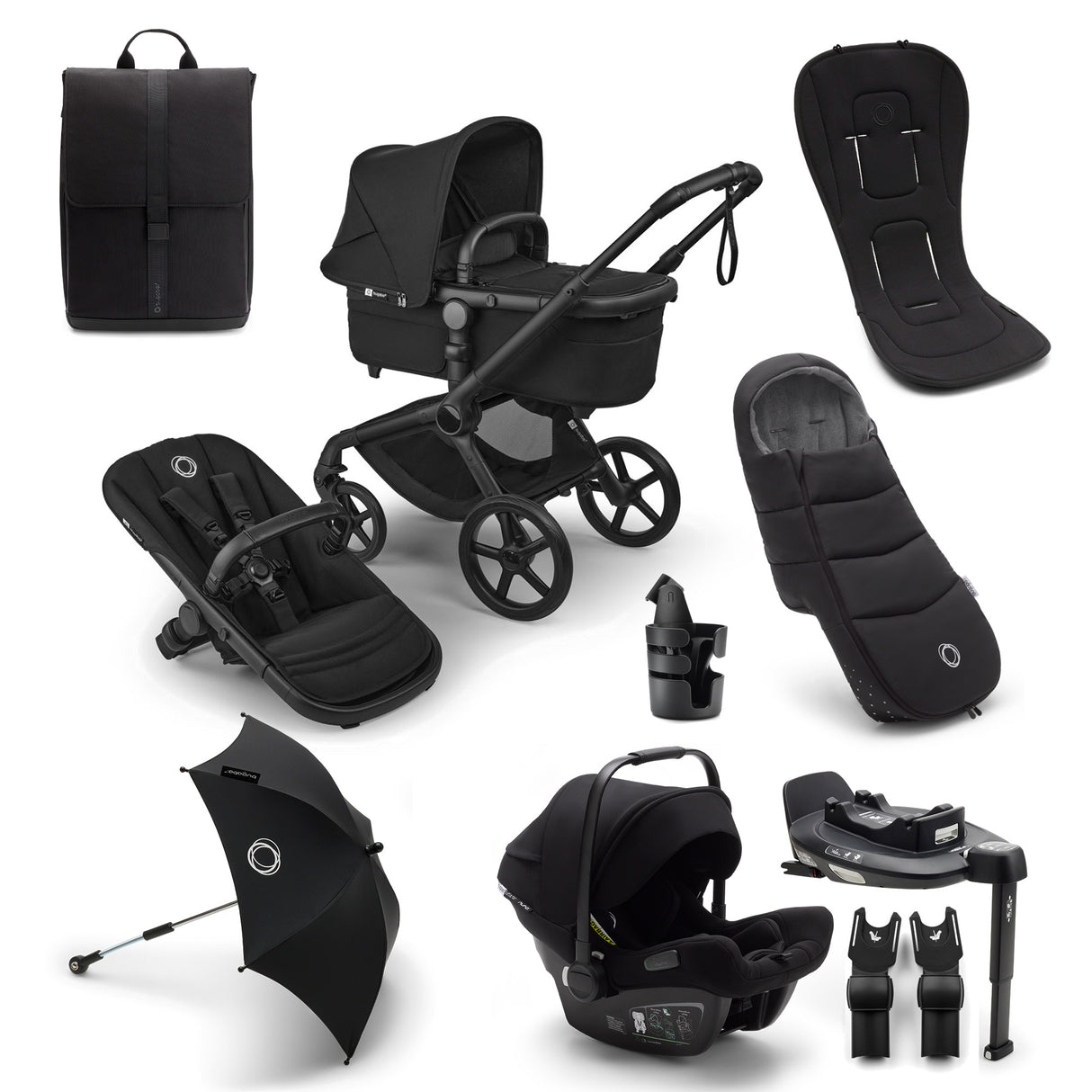 Bugaboo Fox 5 Renew Ultimate Turtle Air 360 Travel System Bundle - Heritage Black