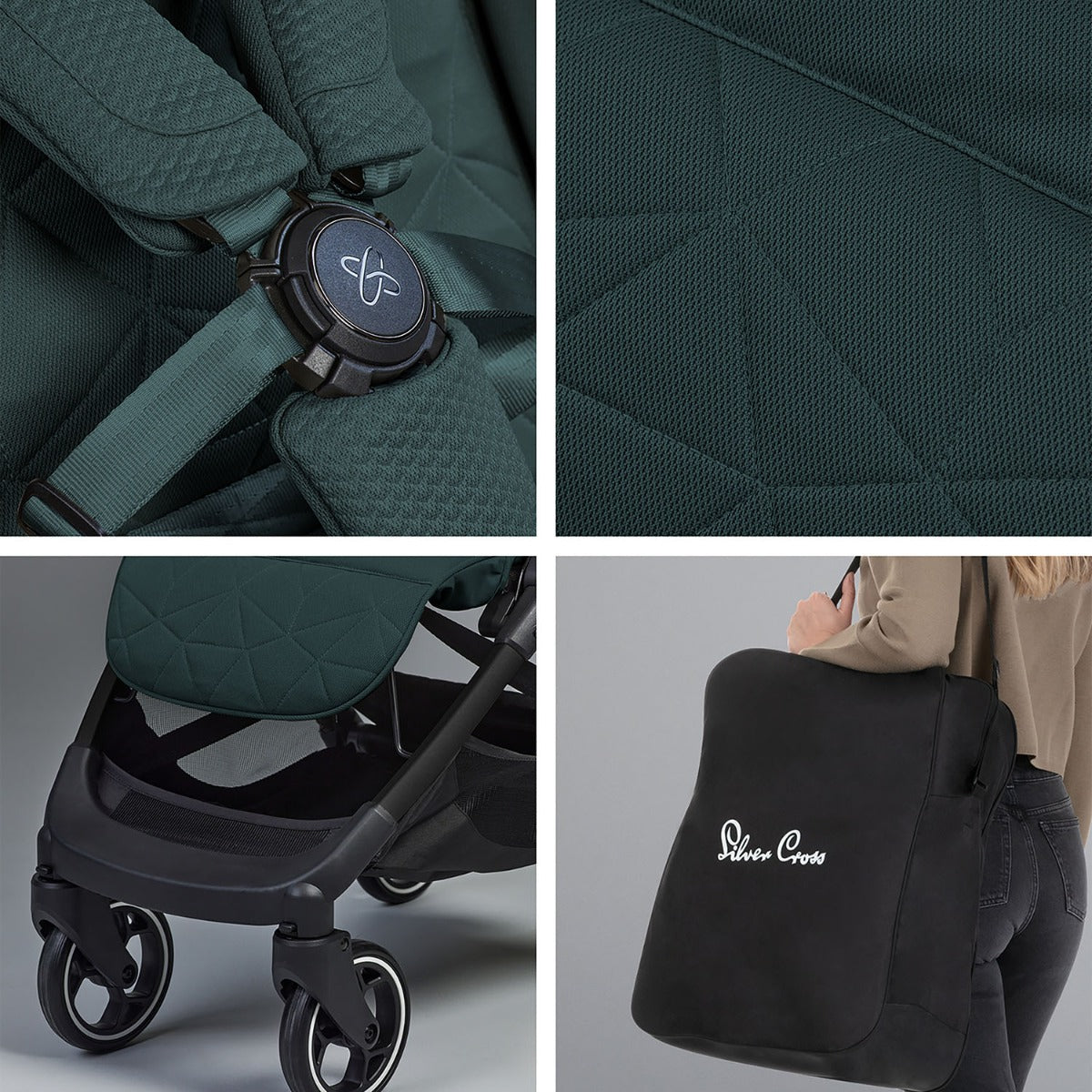 Silver Cross Clic 2 Compact Stroller - Conifer