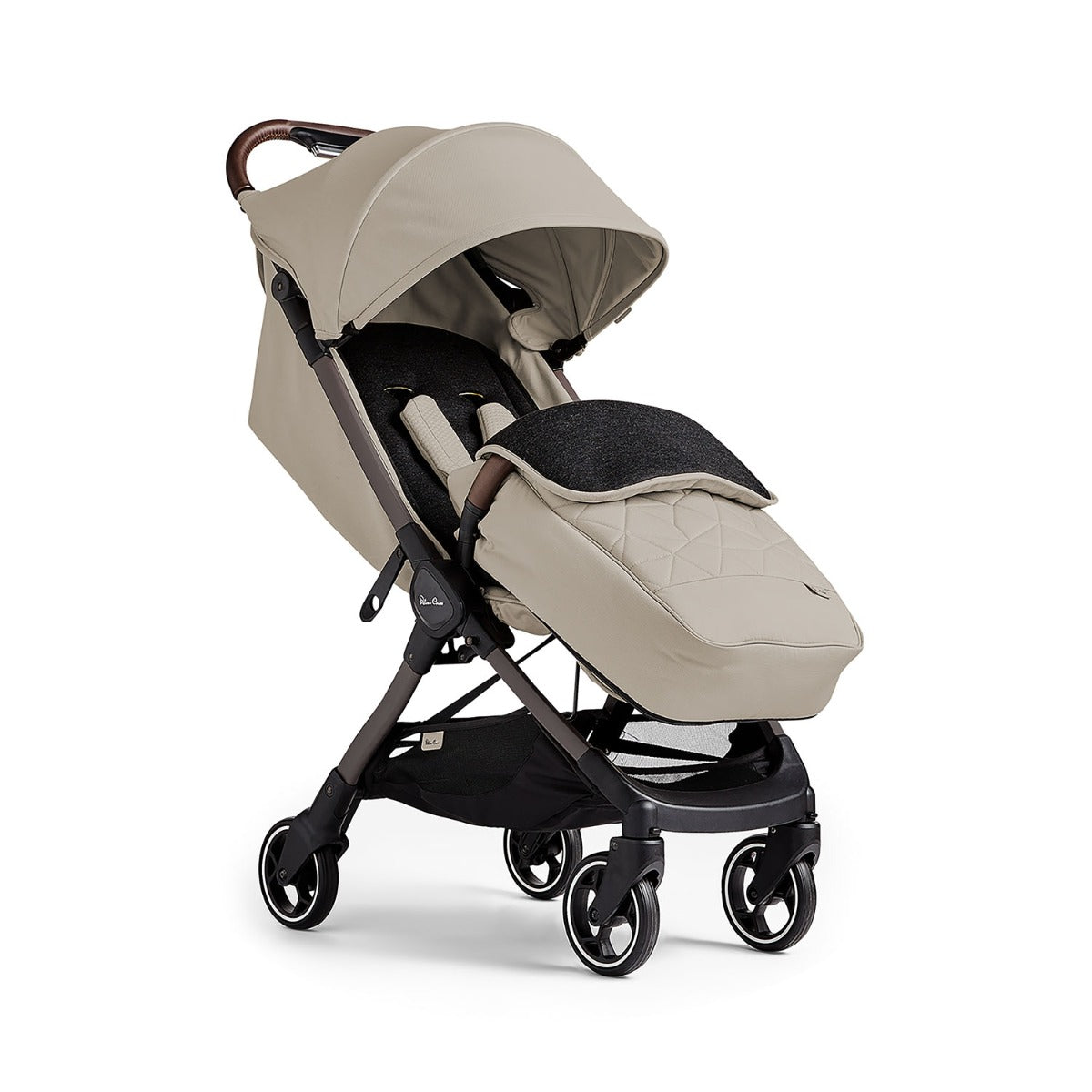 Silver Cross Clic 2 Compact Stroller & Footmuff - Latte
