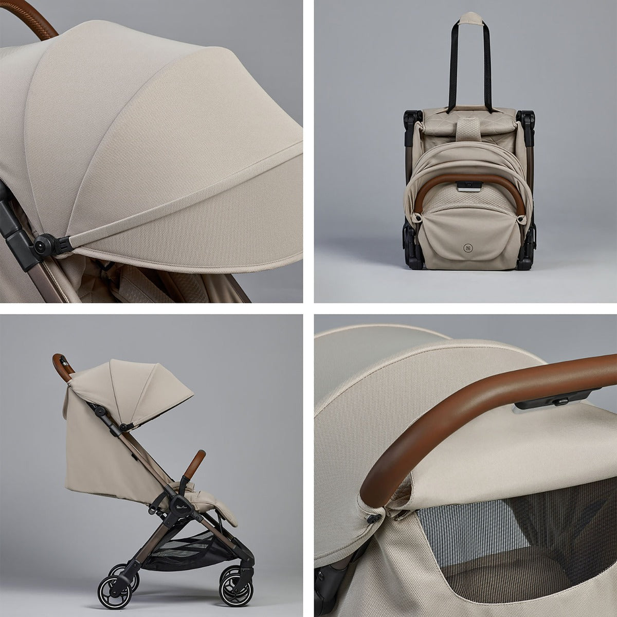 Silver Cross Clic 2 Compact Stroller & Footmuff - Latte