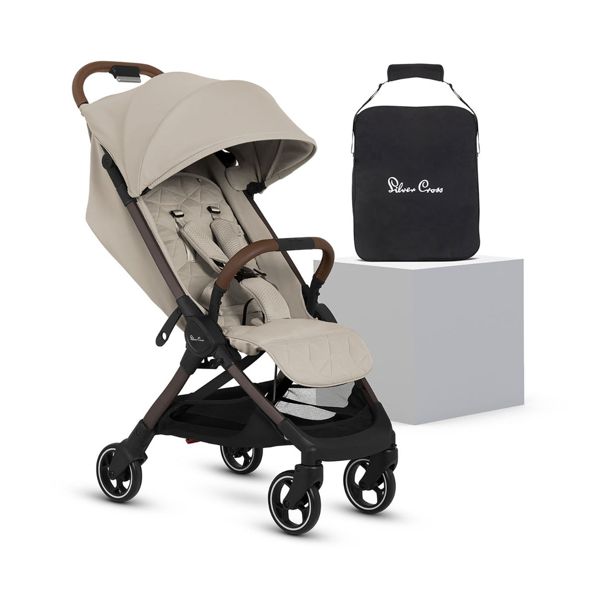 Silver Cross Clic 2 Compact Stroller - Latte