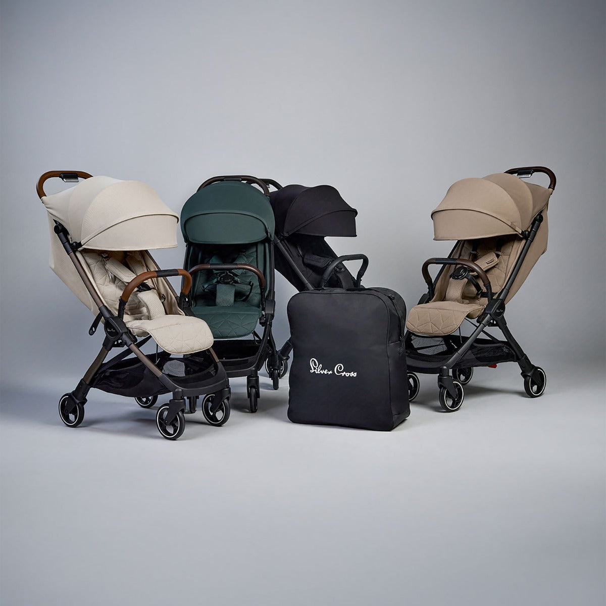 Silver Cross Clic 2 Compact Stroller & Footmuff - Latte