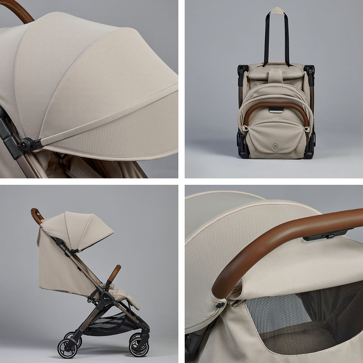 Silver Cross Clic 2 Compact Stroller - Latte