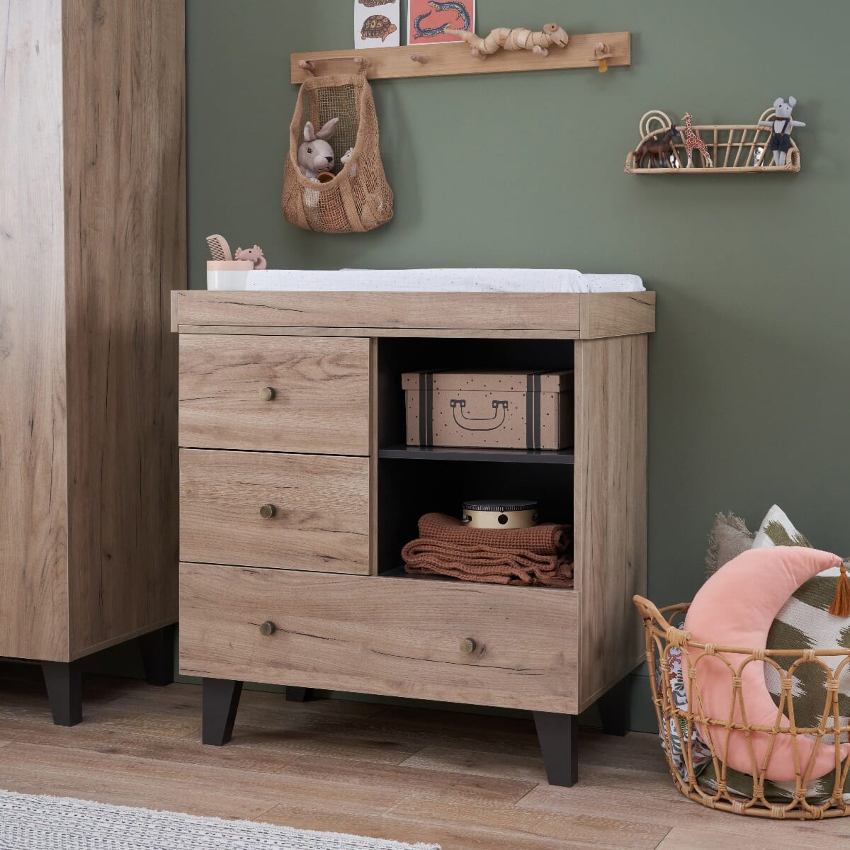 Tutti Bambini Como 2 Piece Room Set - Distressed Oak & Slate Grey