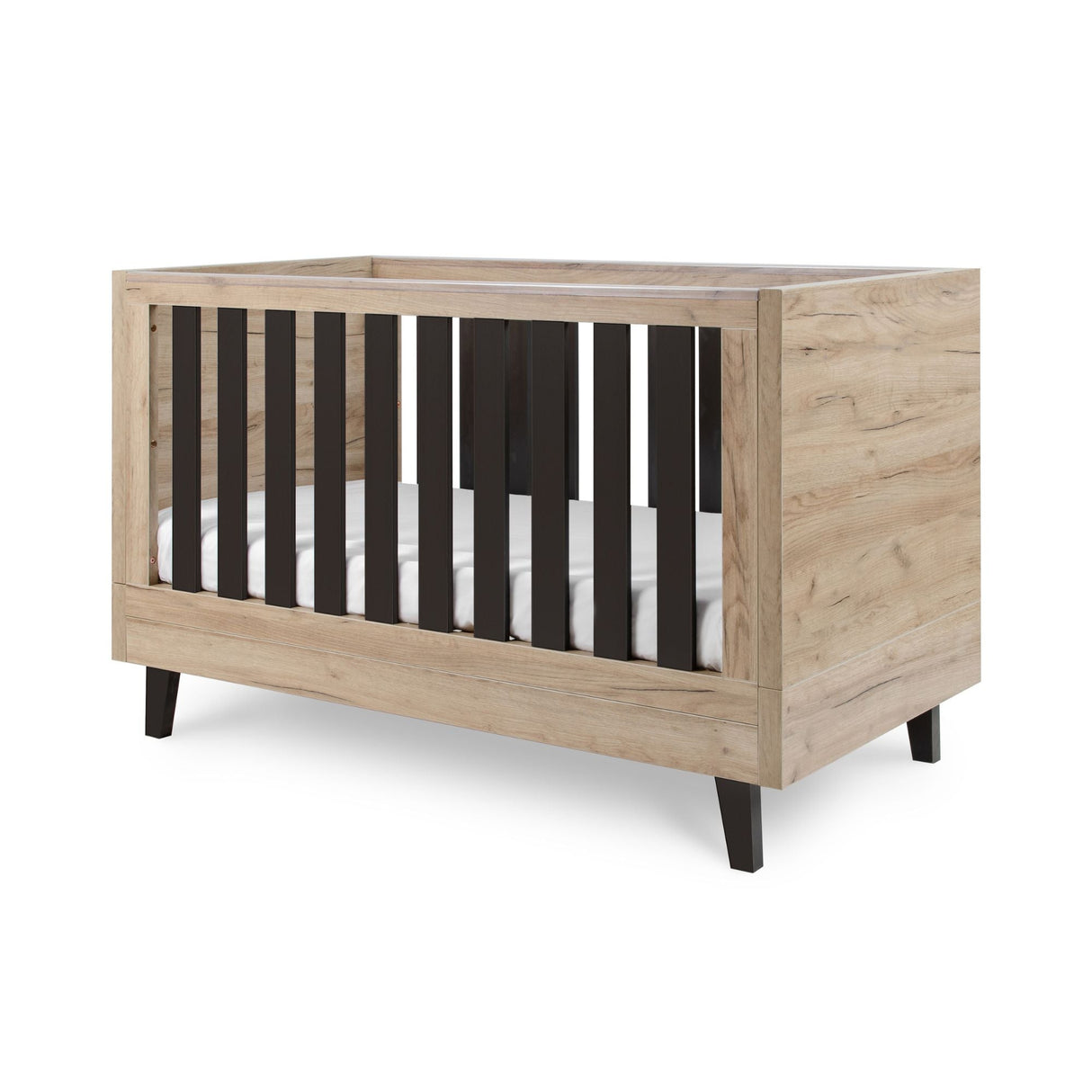 Tutti Bambini Como Cot Bed - Distressed Oak & Slate Grey