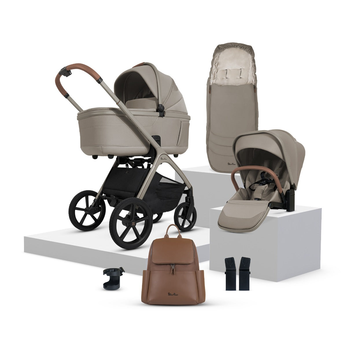 Silver Cross Cove Complete Stroller & Accessory Bundle - Champagne