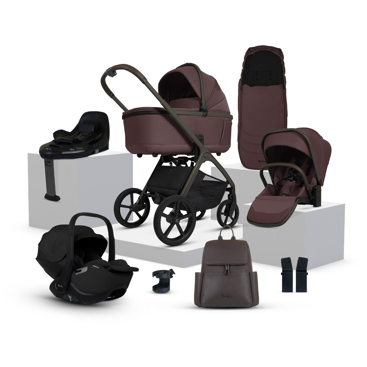 Silver Cross Cove Ultimate 360 Car Seat Bundle - Damson