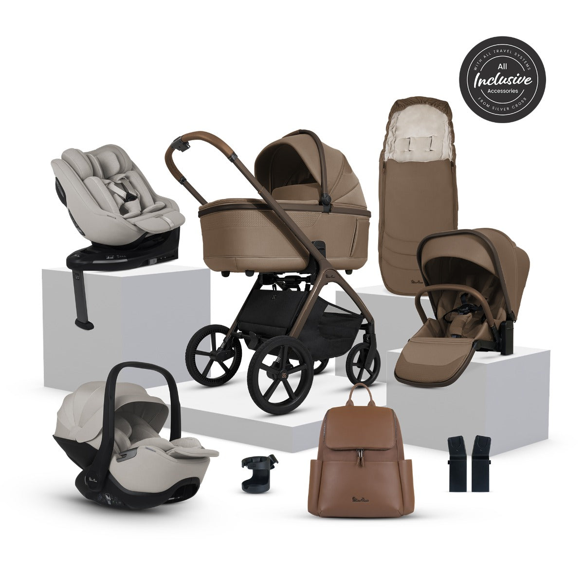 Silver Cross Cove Ultimate 360 Family Car Seat Bundle - Maple