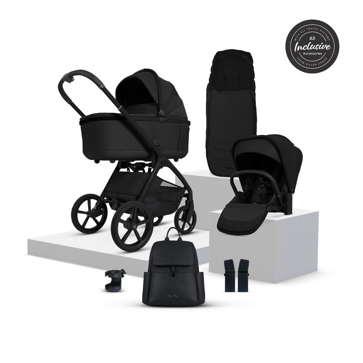 Silver Cross Cove Complete Stroller & Accessory Bundle - Onyx