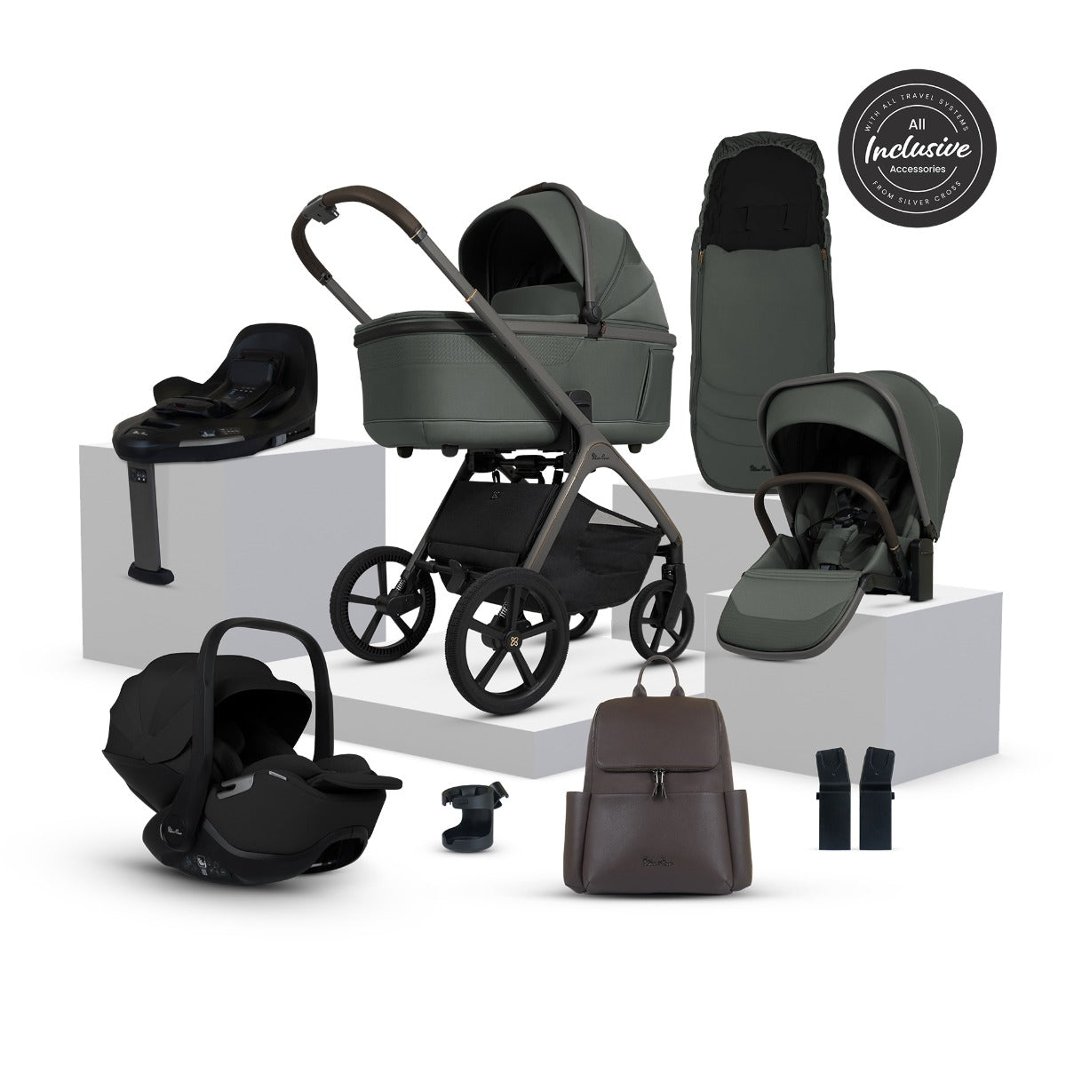 Silver Cross Cove Ultimate 360 Car Seat Bundle - Pewter