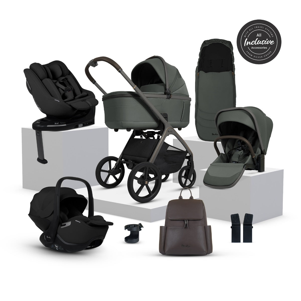 Silver Cross Cove Ultimate 360 Family Car Seat Bundle - Pewter