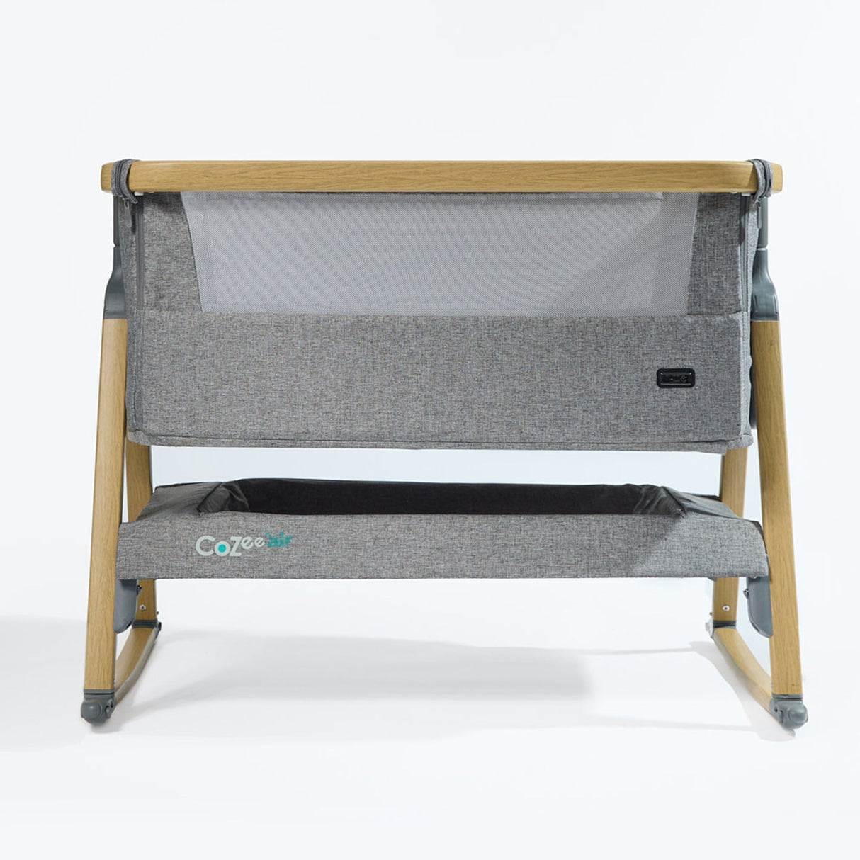 Tutti Bambini Essentials CoZee Air Bedside Crib & Bedding Bundle - Oak & Charcoal