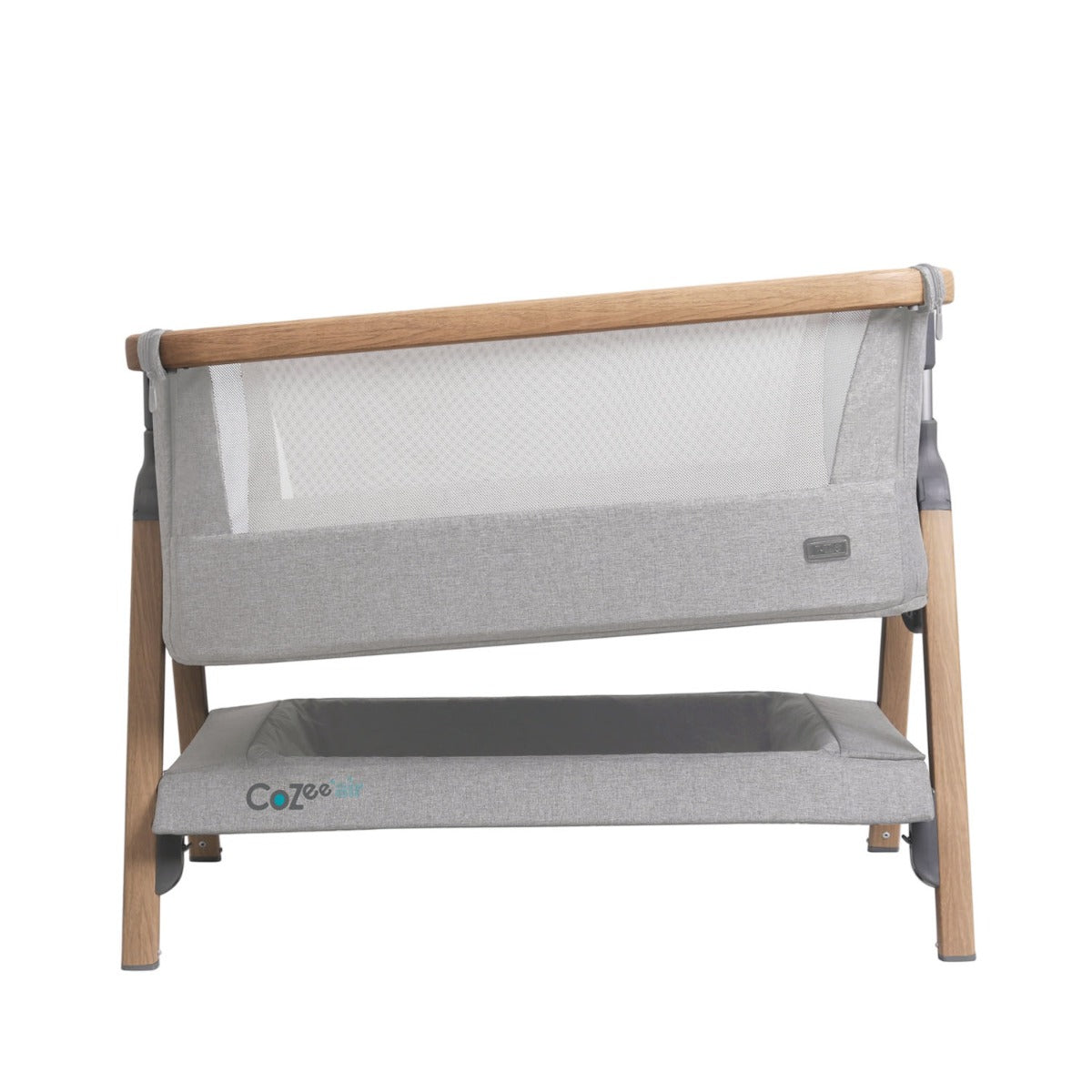 Tutti Bambini CoZee Air Bedside Crib - Oak and Silver
