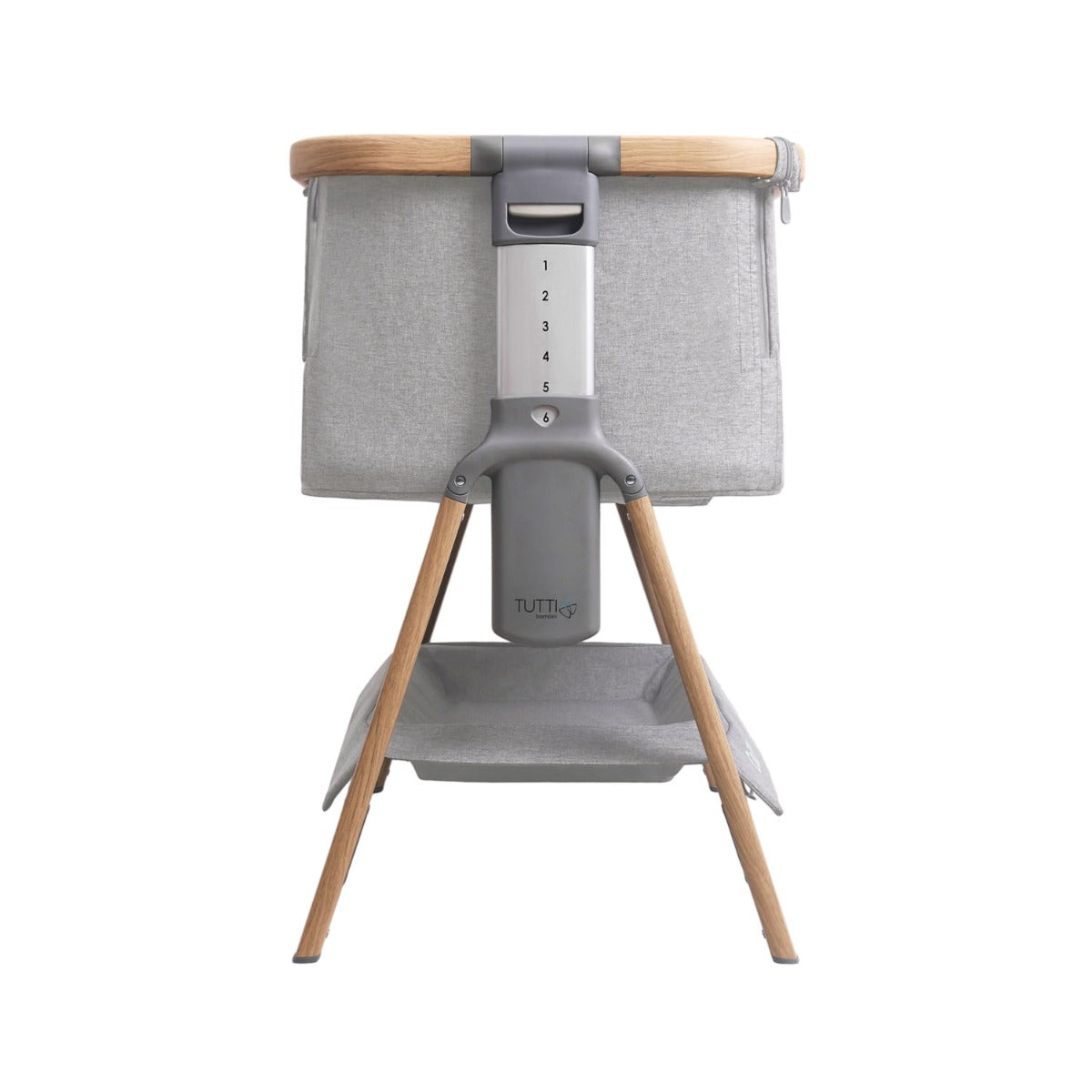 Tutti Bambini CoZee Air Bedside Crib - Oak and Silver