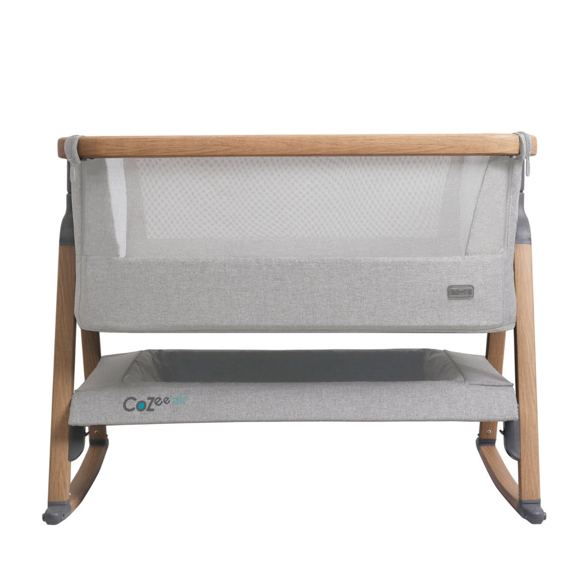 Tutti Bambini CoZee Air Bedside Crib - Oak and Silver