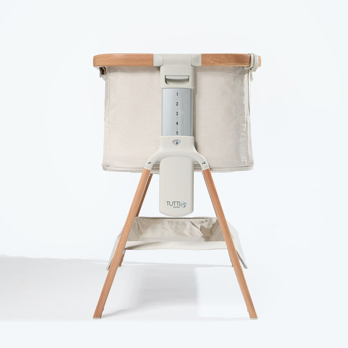 Tutti Bambini CoZee Air Bedside Crib - Scandinavian Walnut & Ecru