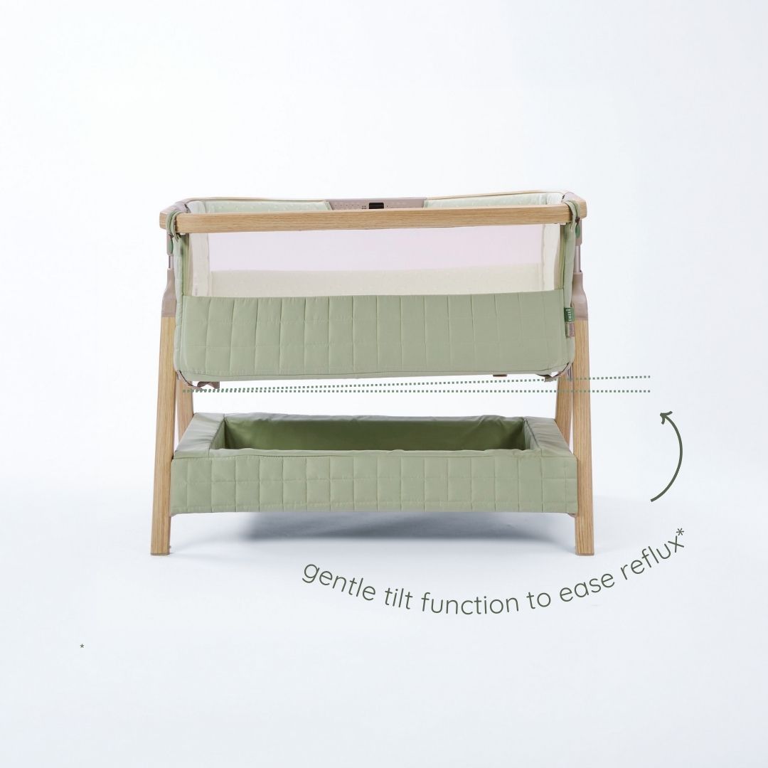 Tutti Bambini CoZee Sense Bedside Crib - Drifted Oak / Eucalyptus