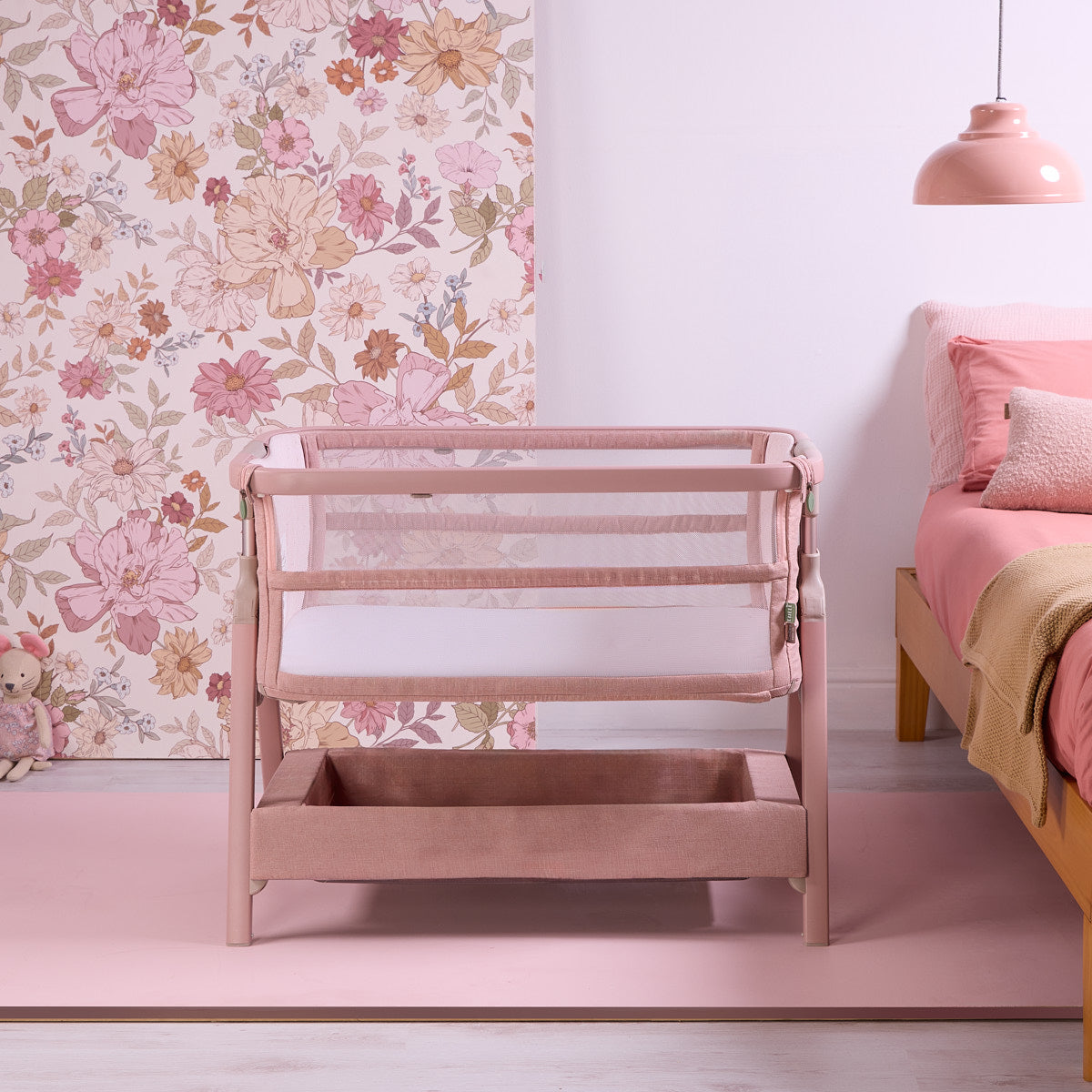 Tutti Bambini CoZee Zen Bedside Crib - Blush