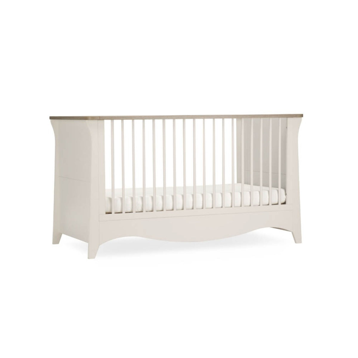 CuddleCo Clara 2 Piece Nursery Furniture Set (Cot Bed & Dresser) - Cashmere and Ash