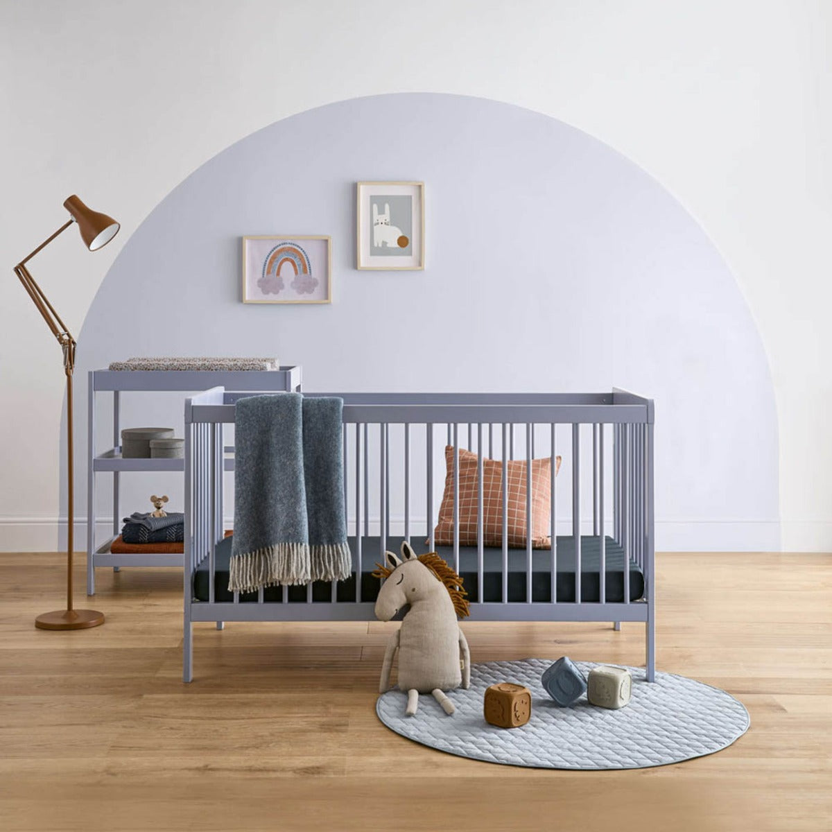 CuddleCo Nola 2 Piece Nursery Furniture Set - Flint Blue