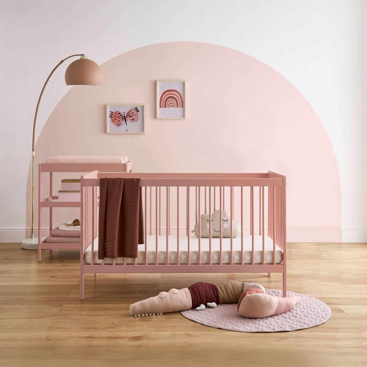 CuddleCo Nola 2 Piece Nursery Furniture Set - Soft Blush