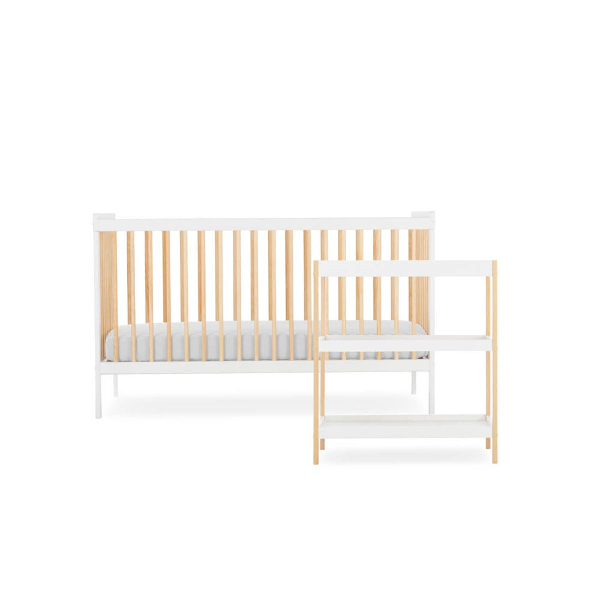 CuddleCo Nola 2 Piece Nursery Furniture Set - White and Natural