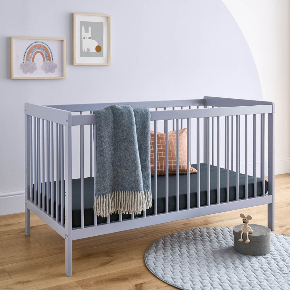 CuddleCo Nola Cot Bed - Flint Blue