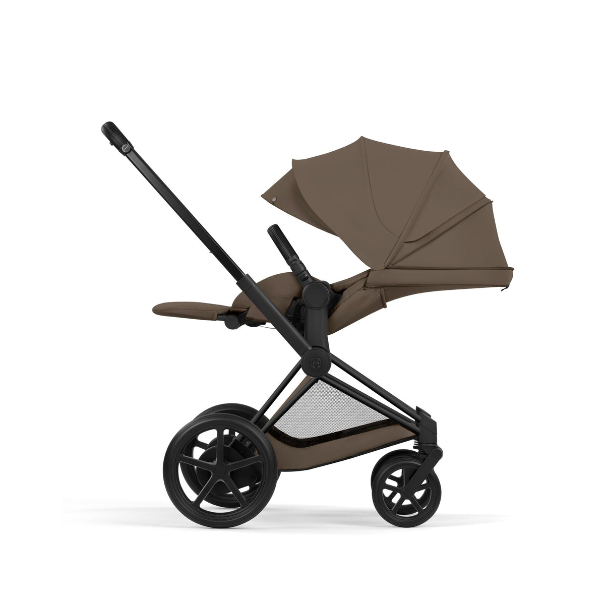 Cybex e-Priam Comfort Set (Pushchair & Carrycot) - Coconut Brown with Matt Black Frame